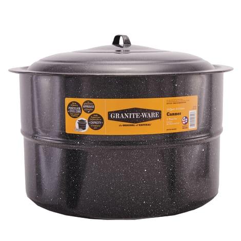 33 qt Black Canner w/ Jar Rack by Granite-Ware at Fleet Farm