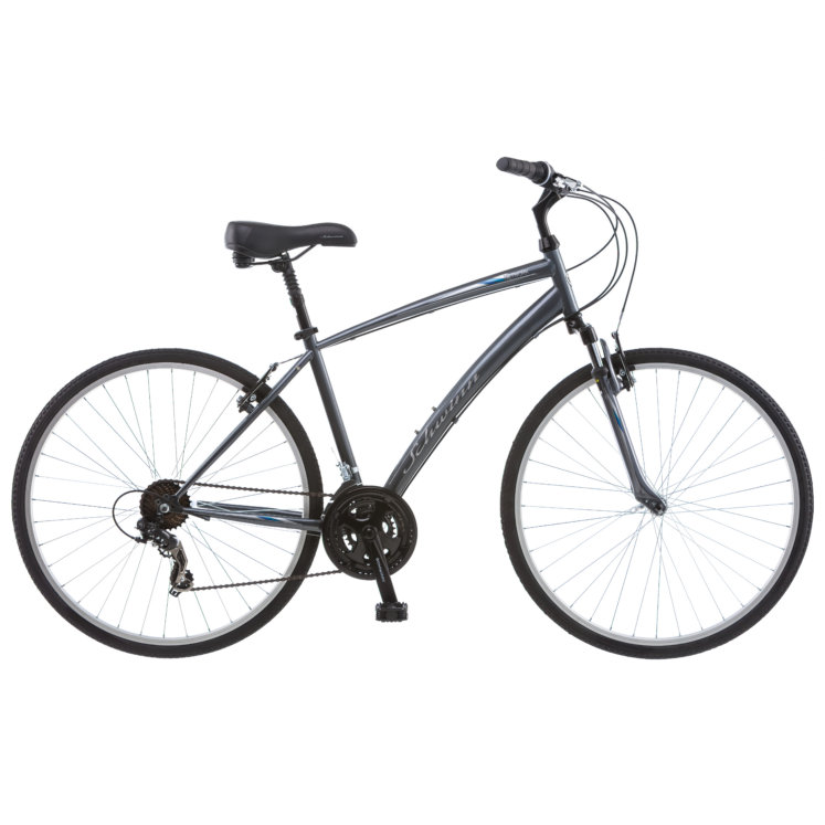 schwinn men's trailway 700c 28 hybrid bike gray