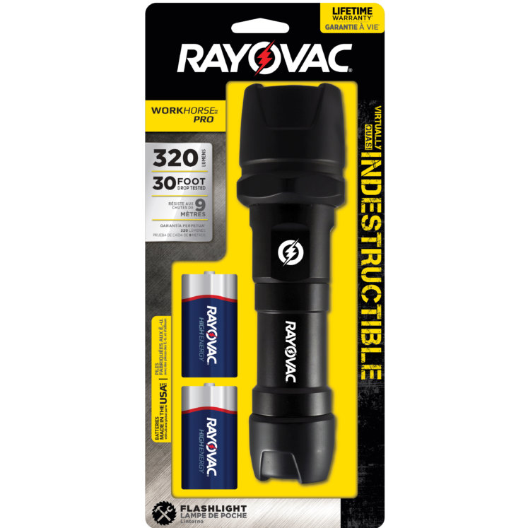 Rayovac Black Industrial Grade Virtually Indestructible 2 D LED ...
