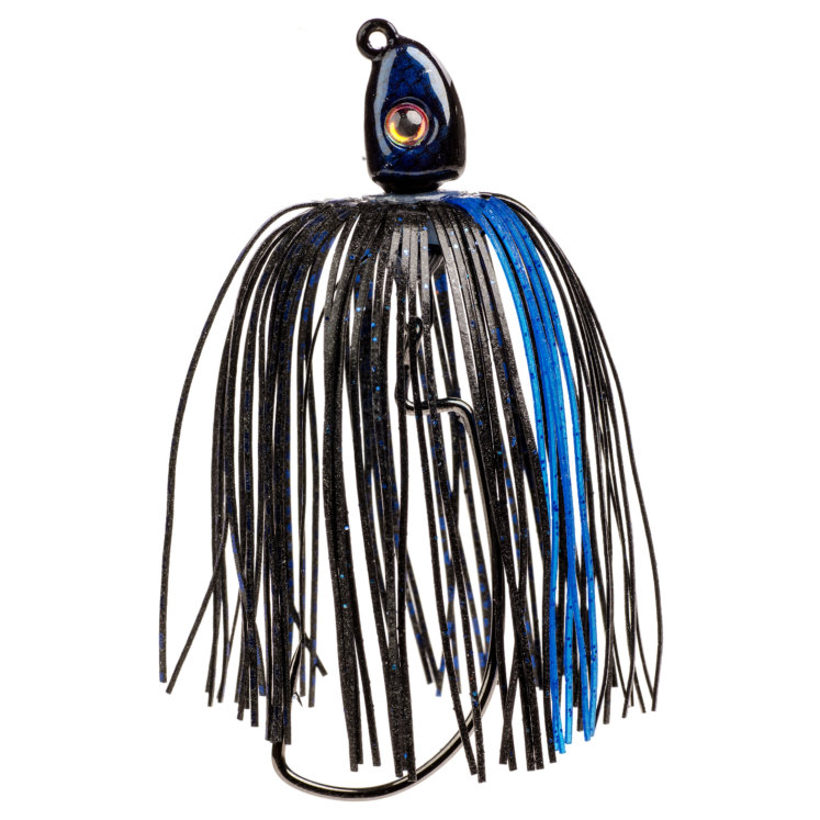 black and blue swim jig