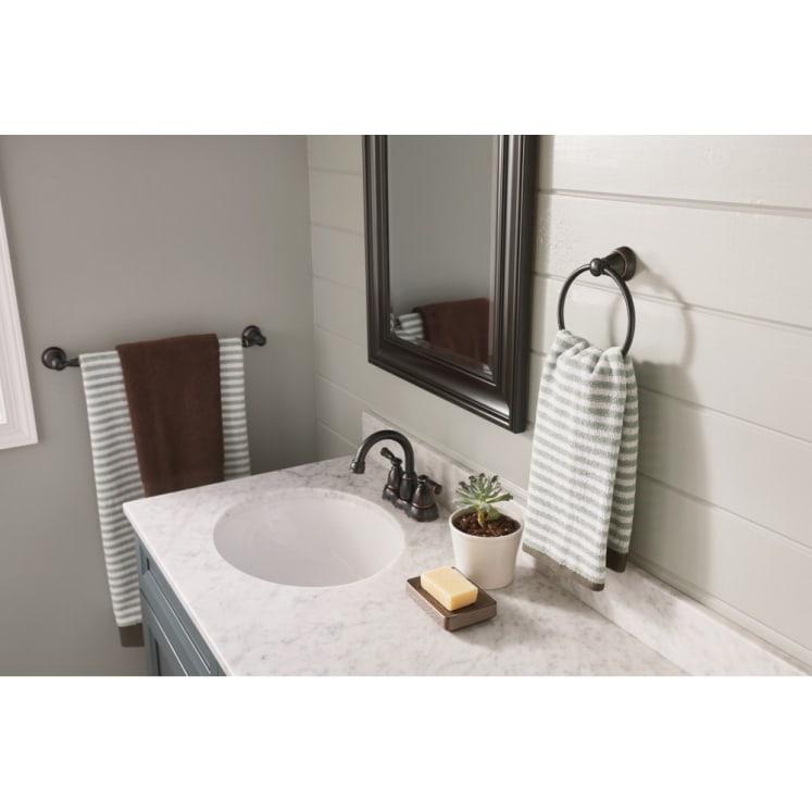 Moen Hilliard 18-Inch Towel Bar In Mediterranean Bronze - Metal Bathroom Towel Holder, 30 Lb Capacity