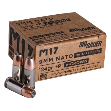 9mm +P Elite V-Crown M17 124 Grain JHP Cartridges - 20 Rounds by