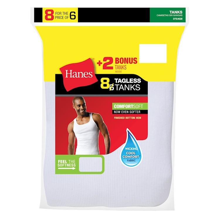 Hanes Men's FreshIQ White A-Shirt Tanks 