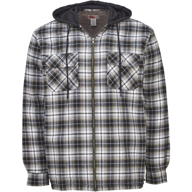 Field N' Forest Men's Big & Tall Turtle Plaid Hooded Zip Front Long ...