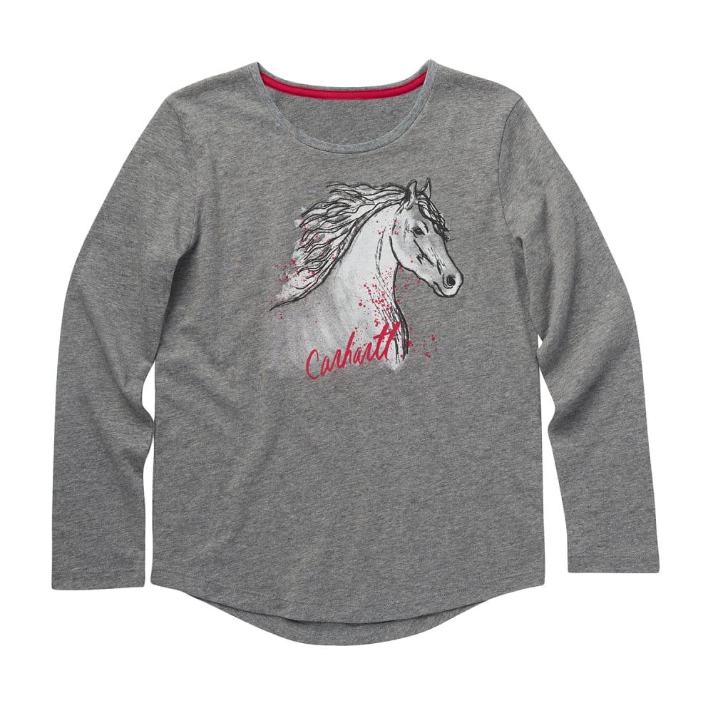Carhartt Girls Charcoal Grey Heather Forever Free Horse Graphic Crew Neck Long Sleeve Cotton T Shirt By Carhartt At Fleet Farm