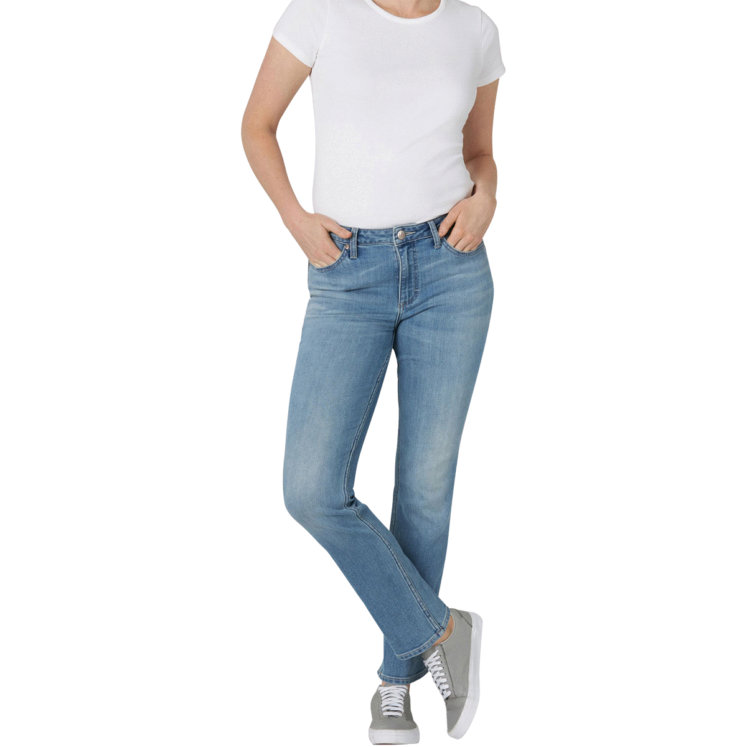 Mid-Rise Straight Leg Long Jeans by Lee 