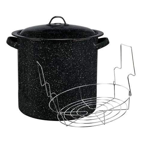 320682 15.5 Qt. Water Bath Canner with Jar Rack, Black by Granite-Ware at Fleet Farm