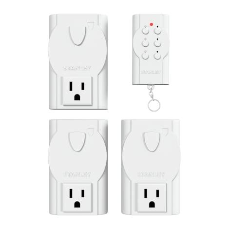 Stanley Indoor Plugs With Remote Control White (3 pc)