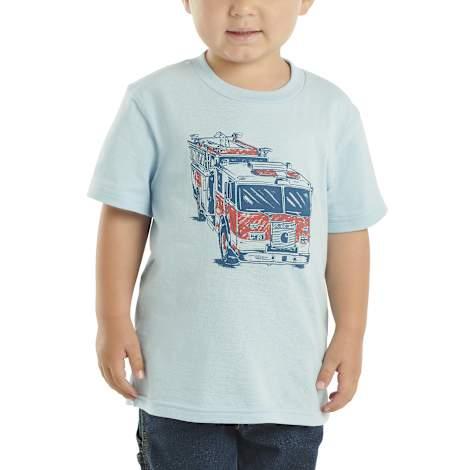 Claire & Charlie Boys Blue Striped Firetruck Knit Shirt main image 1