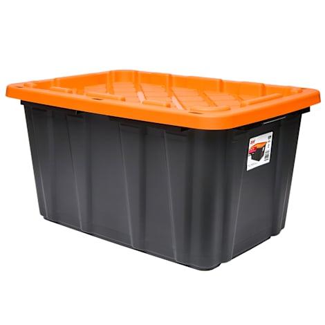 27 Gal Black/Orange Heavy Duty Tough Tote by Edge at Fleet Farm