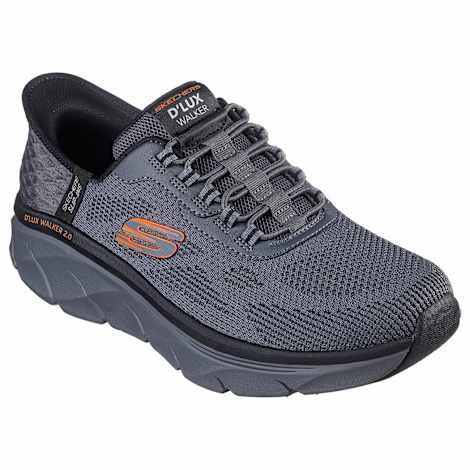 Men's Charcoal Grey D'Lux Walker 2.0 Slip-ins Shoes by Skechers
