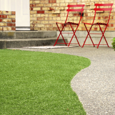 side walk to grass edge