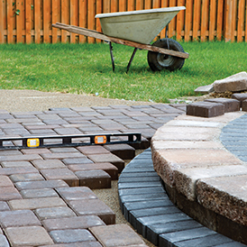 installation of a patio paver project