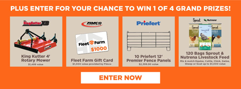 Enter for your chance to win 1 of 4 grand prizes